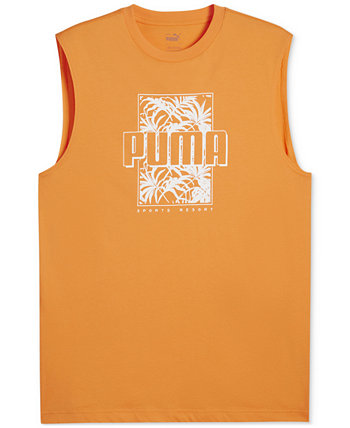 Men's ESS+ Palm Resort Logo Graphic Sleeveless T-Shirt PUMA