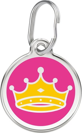 Red Dingo Queen's Crown Stainless Steel Personalized Dog & Cat ID Tag Red Dingo