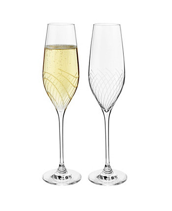 Holmegaard Cabernet Lines Бокалы для шампанского 9,9 унций, набор из 2 шт. Rosendahl