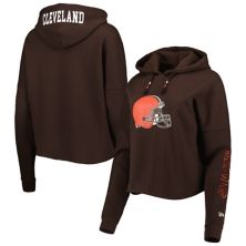 Женский коричневый пуловер с рукавами из фольги New Era Cleveland Browns, толстовка с капюшоном New Era x Staple