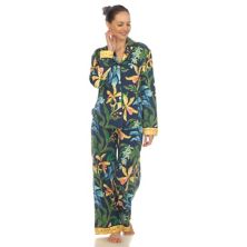 Женский пижамный комплект из двух предметов с принтом полевых цветов WM Fashion