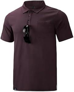 Haimont Men's Polo Shirts with Pocket Short Sleeve Quick Dry Moisture Wicking Golf Shirts Business Casual Work Polos Haimont