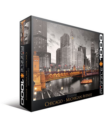 Городская коллекция - Чикаго - Мичиган-авеню - Пазл из 1000 деталей Eurographics