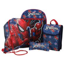 Marvel Человек-Паук для мальчиков 16&#34; Рюкзак, школьный комплект из 5 предметов (один размер, синий/красный) Spider Man