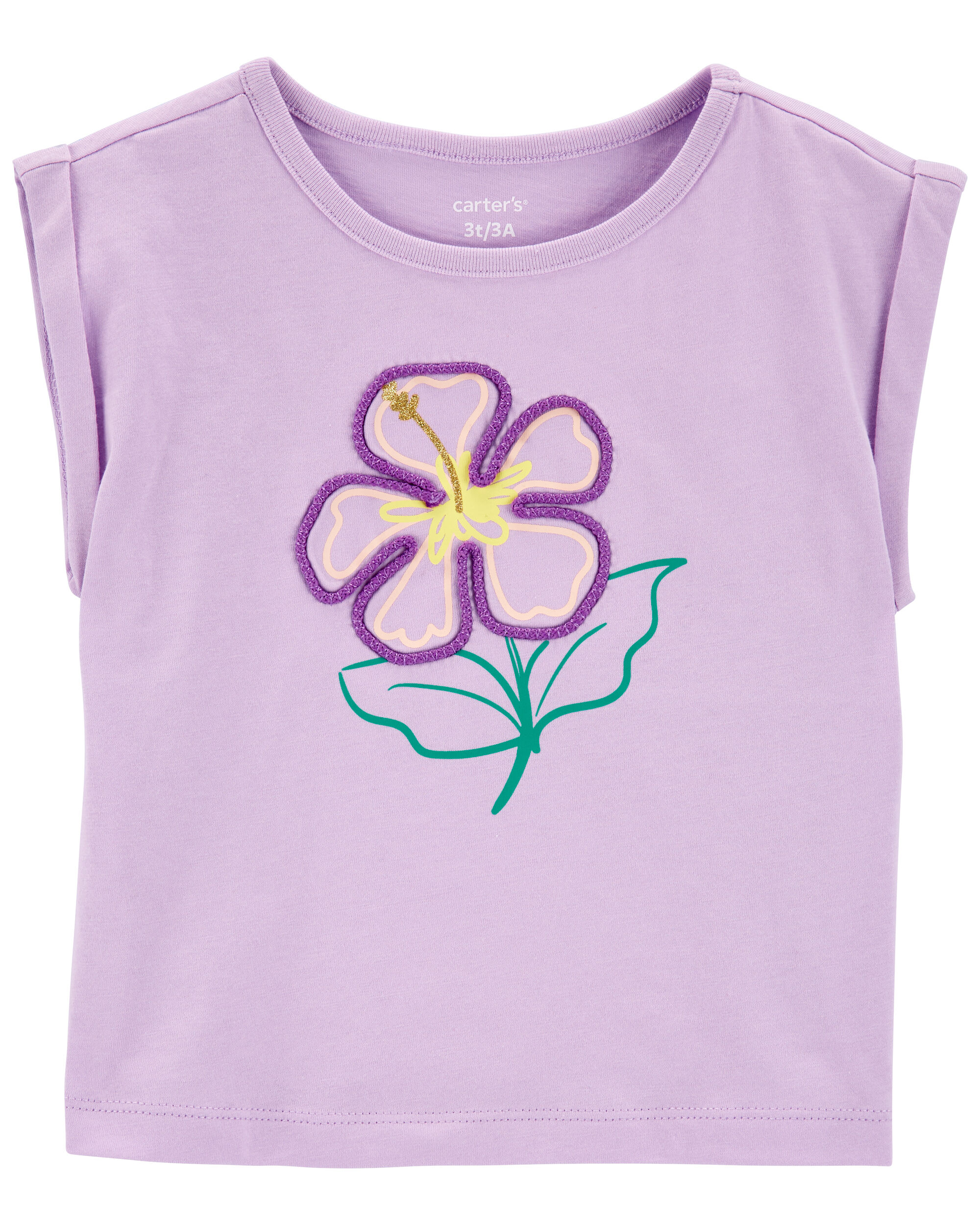 Трикотажная футболка с цветочным принтом для малышей Carter's