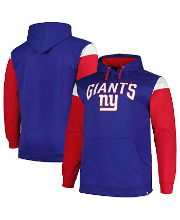 Мужской пуловер с капюшоном Royal New York Giants Big and Tall Trench Battle Profile