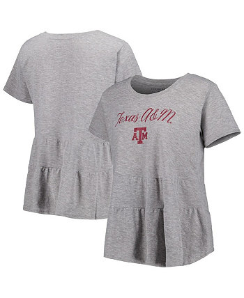 Женская серая футболка с оборками на низу Texas A&M Aggies Willow Boxercraft