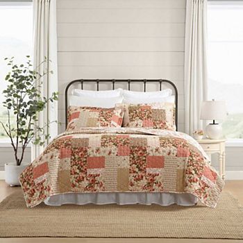 Laura Ashley Harrietta Patchwork Pink Quilt Set Laura Ashley