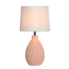 Простые конструкции Розовая текстурированная керамическая овальная настольная лампа Simple Designs