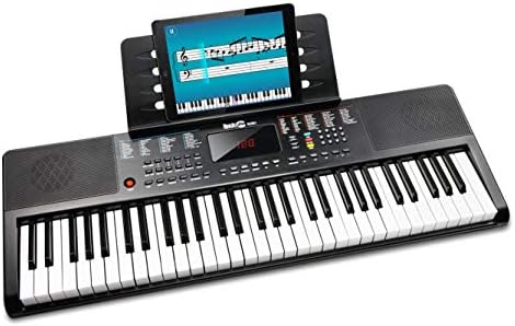 Электронное пиано RockJam с 61 клавишей, 200 звуков, 200 ритмов, обучающие уроки Simply Piano и наклейки с нотами RockJam