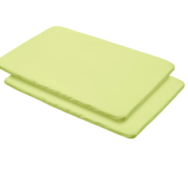 All-in-One Fitted Sheet  Waterproof Cover, For 39" x 27"/99 x 69 cm Play Yard Mattress, Lime (2-Pack) BreathableBaby