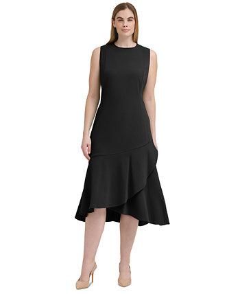 Women's Flounce-Hem Sleeveless Midi Dress Calvin Klein