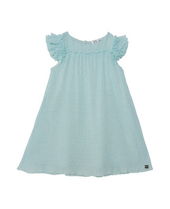 Платье с короткими рукавами для девочек и оборкой светло-бирюзового цвета – для малышей|детей Deux par Deux