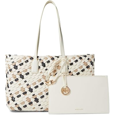 Anne Klein Woven Tote With Detachable Pouch Anne Klein