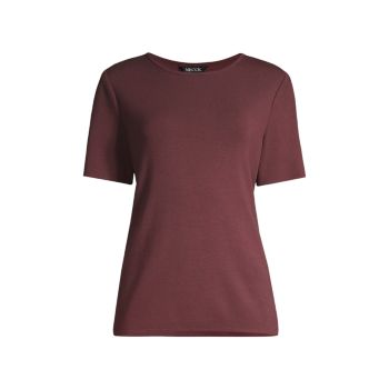 Crewneck Soft Knit T-Shirt Misook