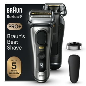 Braun Series 9 PRO+ Wet & Dry Electric Shaver, Charging Stand, 9517s Galvano Silver Braun