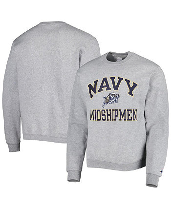Мужская толстовка с капюшоном Heather Grey Navy Midshipmen High Motor Pullover Sweatshirt Champion