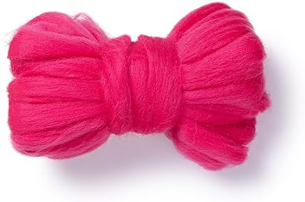 Kondoos Natural Wool roving, 2 OZ. Best Wool for Needle Felting and Wet Felting, handcrafts and DIY Spinning Projects, Wool Felting Supplies. Dyed Colors. (Acqua, 2 oz) Kondoos