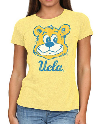 Женская желтая футболка UCLA Bruins Tri-Blend с круглым вырезом Original Retro Brand