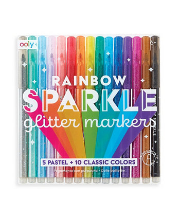 Маркеры с блестками Rainbow Sparkle, 15 цветов Ooly