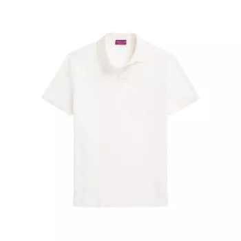 Рубашка-поло из шелкового и льняного пике Ralph Lauren