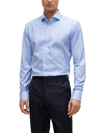 Men's Stretch-Cotton Twill Regular-Fit Dress Shirt BOSS