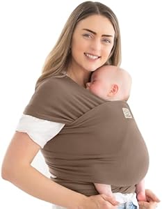 KeaBabies Baby Wrap Carrier - All in 1 Original Breathable Baby Sling, Lightweight,Hands Free Baby Carrier Sling, Baby Carrier Wrap, Baby Carriers for Newborn, Infant,Baby Wraps Carrier (Trendy Black) KeaBabies