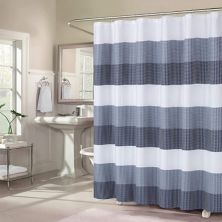 Dainty Home Waffle Weaved Ombre Striped Shower Curtain Dainty Home