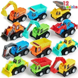 SYNCFUN 12 Pcs Car Toys, Mini Construction Pull Back Car Set with Excavator, Dump Truck and Bulldozers, Kids Sand Toy Trucks, Party Favor for Toddlers SYNCFUN