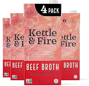 Kettle and Fire Beef Cooking Broth, Keto, Paleo, and Whole 30 Approved, Gluten Free, High in Protein and Collagen, 2 Pack (32 Ounces) Kettle & Fire