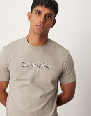 Calvin Klein shadow chest logo in sage green Calvin Klein