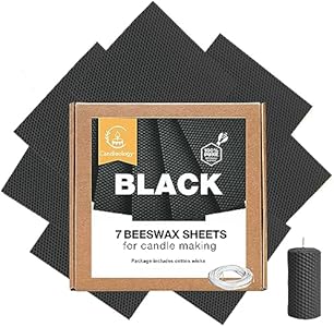 Black Beeswax Sheets for Candle Making - Organic Beeswax Candle Making Kit for Adults & Kids - Natural Beeswax DIY Candles Rolling Set Candleology