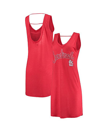 Women's Heathered Red St. Louis Cardinals Swim Cover-Up Dress G-III 4Her by Carl Banks