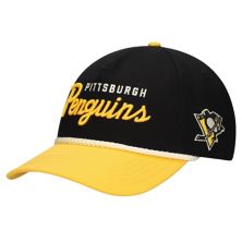 Men's American Needle Black/Gold Pittsburgh Penguins Roscoe Washed Twill Adjustable Hat American Needle