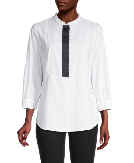 Блузка с контрастной отделкой Donna Karan New York