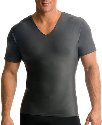 Men's Big & Tall Compression Activewear Short Sleeve V-Neck T-shirt Instaslim