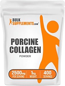 BulkSupplements.com Porcine Collagen Powder - Hydrolyzed Collagen Powder, Collagen Supplement, Collagen Protein Powder - Gluten Free, 2500mg per Serving, 1kg (2.2 lbs) (Pack of 1) BulkSupplements