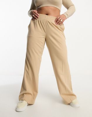 Кремовые широкие брюки с присборенной талией Vero Moda Curve VERO MODA