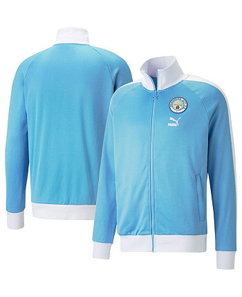 Мужская небесно-голубая спортивная куртка Manchester City ftblHeritage T7 Raglan с молнией во всю длину PUMA