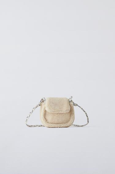 FAUX SHEARLING CROSSBODY BAG ZARA