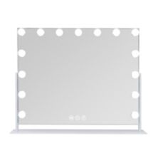 Vanitii Hollywood Mirror With Lights 15 LED Bulbs USB Port White Color ＆ Brightness Adjustable Vanitii