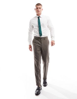 Коричневые узкие элегантные брюки Selected Homme Selected