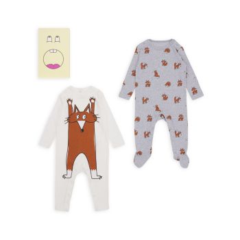 Baby Boy's 2-Pack Foxes Print Coveralls &amp; Romper Set Stella McCartney Kids