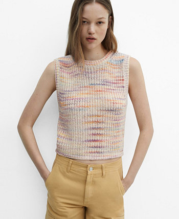 Women's Multi-Coloured Knitted Vest MANGO