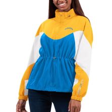 Women's G-III 4Her by Carl Banks Powder Blue/Gold Los Angeles Chargers Tie Breaker Lightweight Quarter-Zip Jacket In The Style
