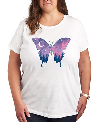 Модная футболка большого размера с изображением космической бабочки Hybrid Apparel