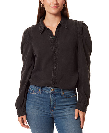 Женская джинсовая рубашка Billie со складками и плечами Anne Klein Jeans