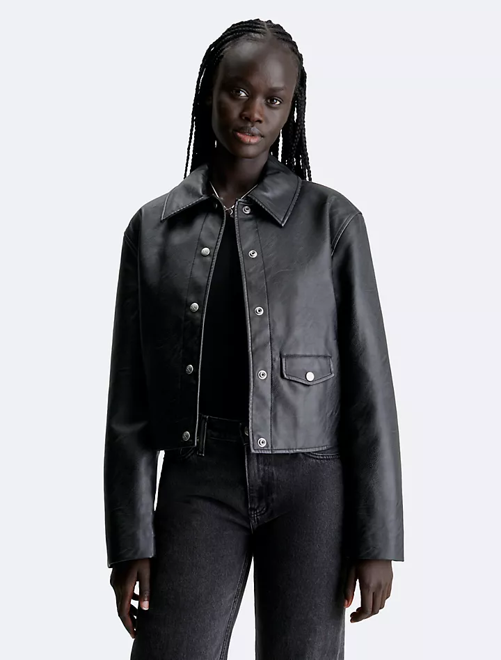 Куртка-рубашка из искусственной кожи Calvin Klein