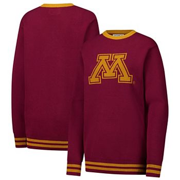 Унисекс свитер бордового цвета с графикой Minnesota Golden Gophers от Uscape Apparel, сделанный из переработанной пряжи Uscape Apparel