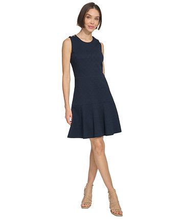 Women's Button-Shoulder Jacquard Dress Tommy Hilfiger